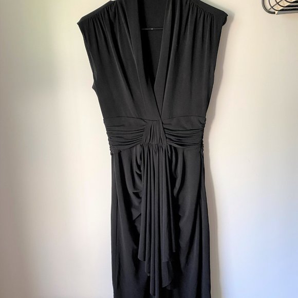 Max & Cleo Super Sexy Beautiful Little Black Dress Faux Wrap Body con Size S - Picture 8 of 10